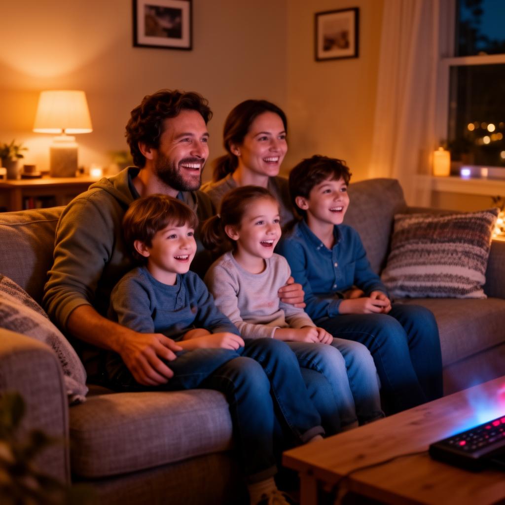 Rodina sledující televizi